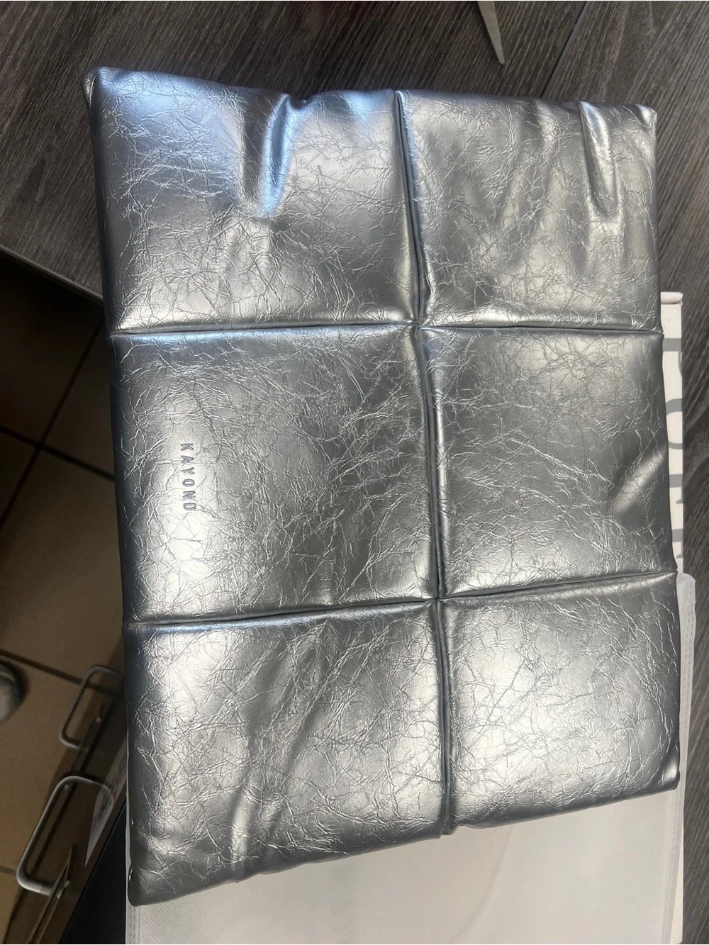 Metallic Silver Padded Computer Cover/ Magnetic Closure top Bag
